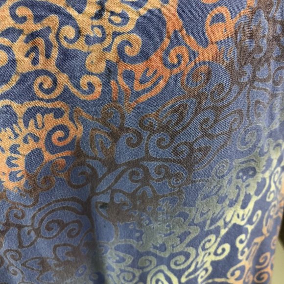 Wild Thing Wild Woman Lavender Patchwork Batik Short Sleeve Tunic Boxy Tee S/M - Picture 11 of 11